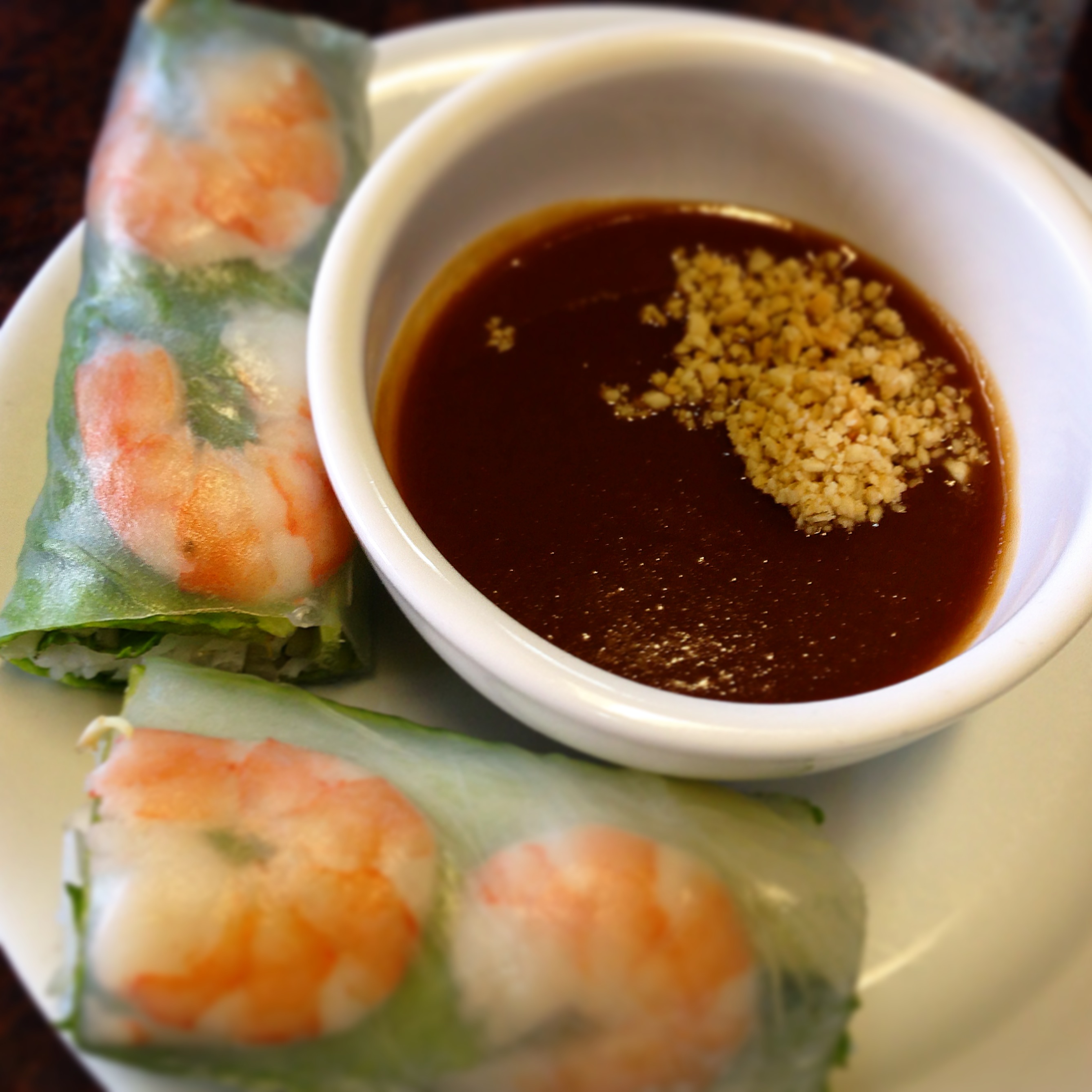 Fresh Spring Rolls (with Shrimp, clearly.)  $5.95